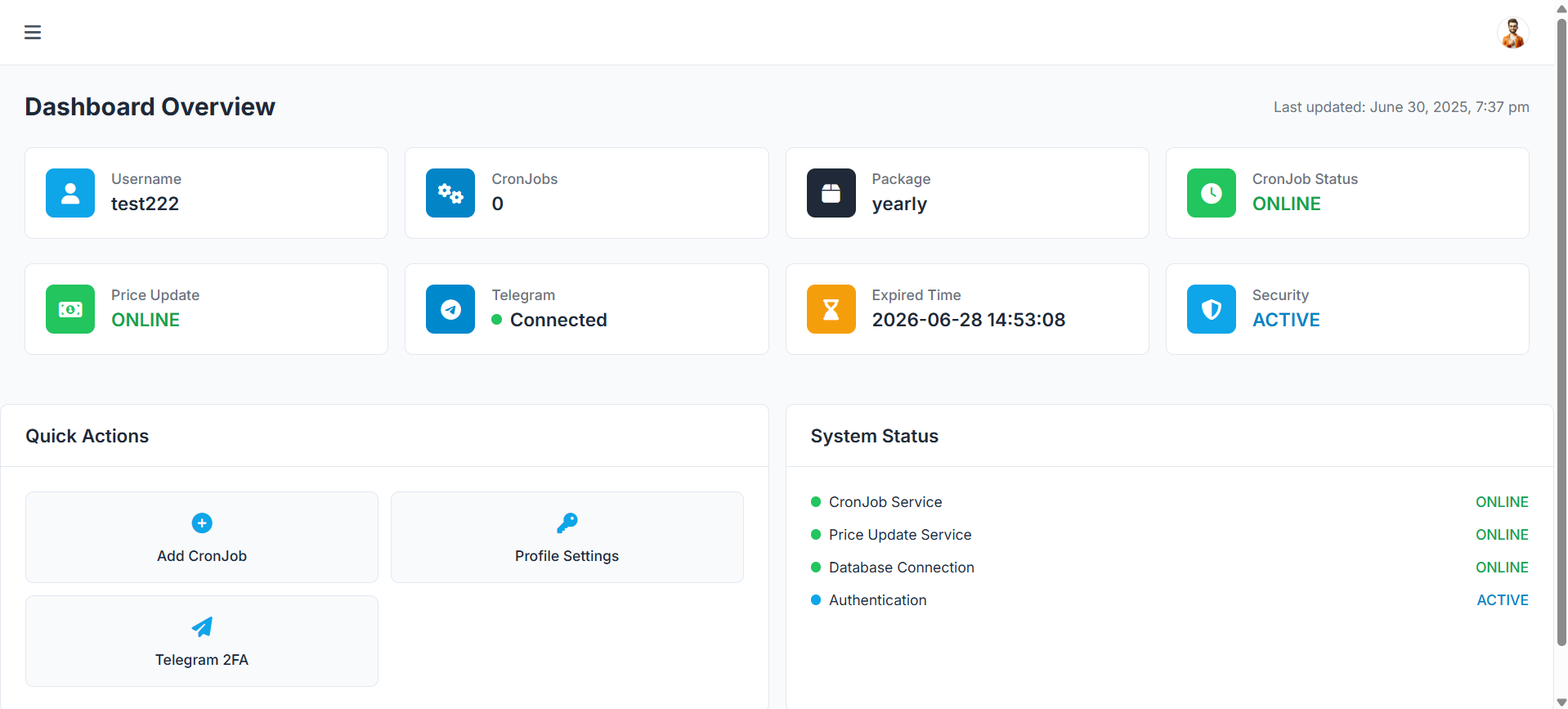 TurboCron Dashboard